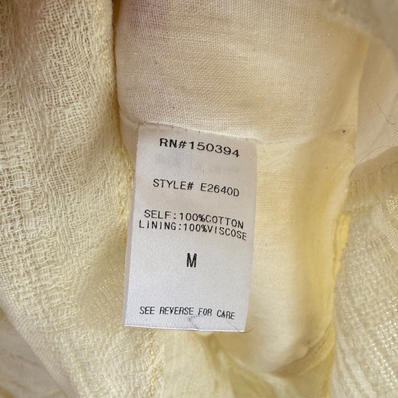 Étophe Studios Yellow Ruffle Cotton Gauze Tiered Mini Dress – Square Neck, M - Picture 5 of 10